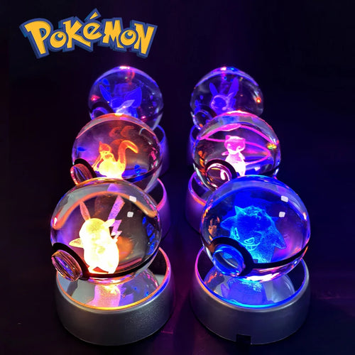 3D Crystal Ball Night Light – Glass LED Decorative Lamp