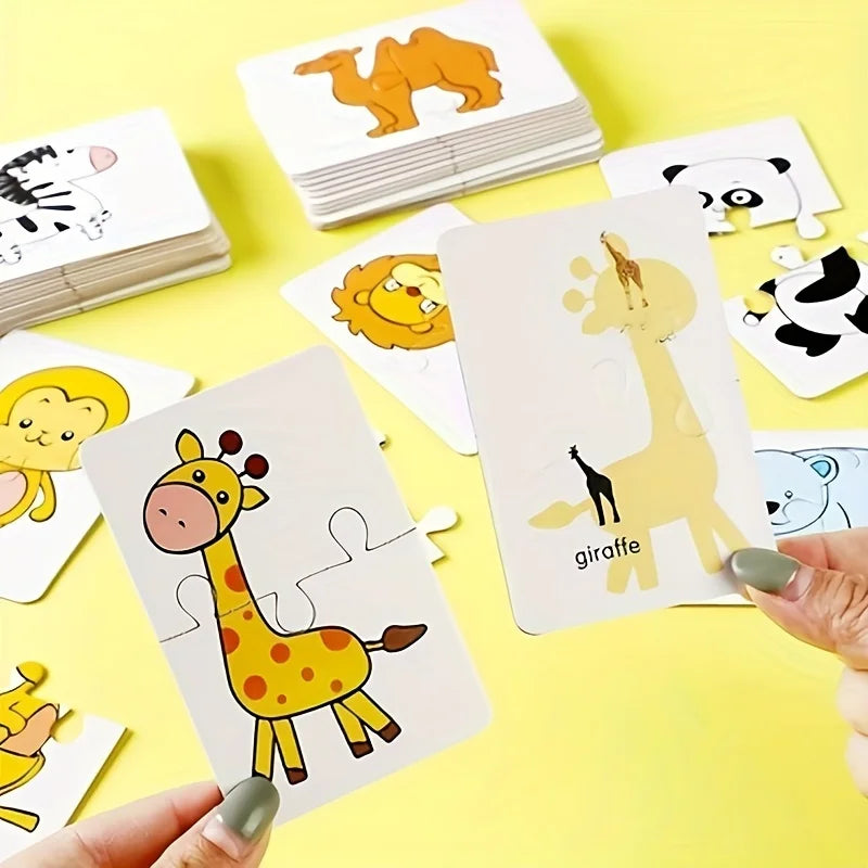 Montessori Puzzle Cards – 16-Piece Toddler Matching Game