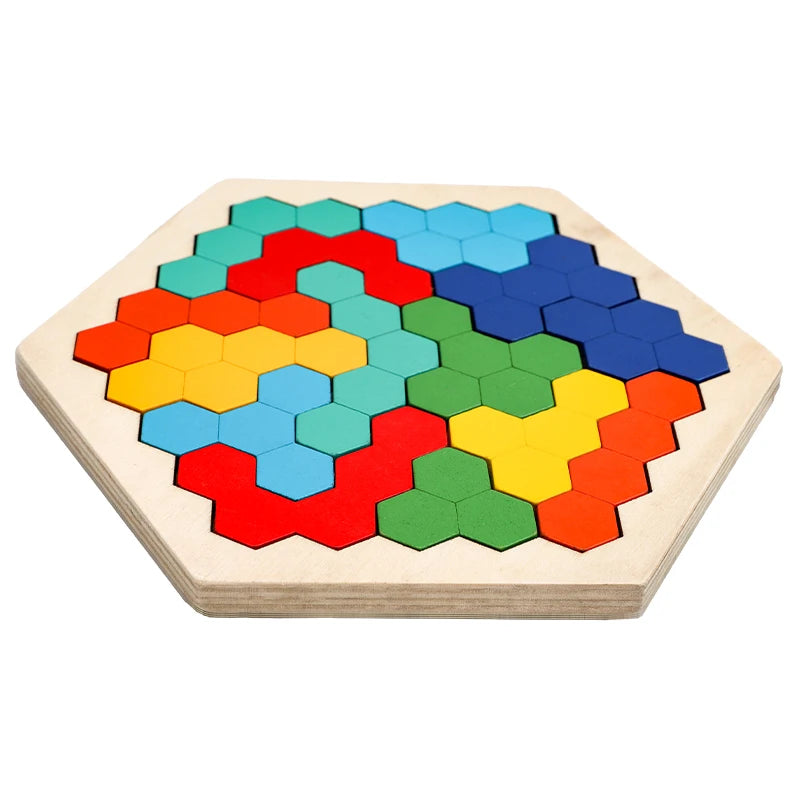 Wooden Tangram Puzzle – Colorful Geometric Brain Teaser