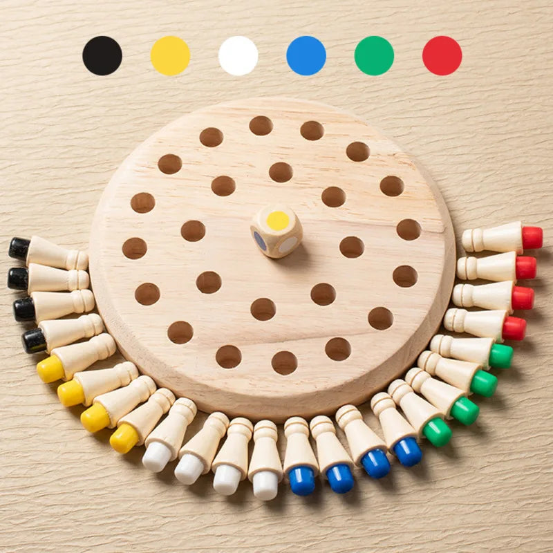 Wooden Memory Matching Game – Montessori Educational Board Puzzle