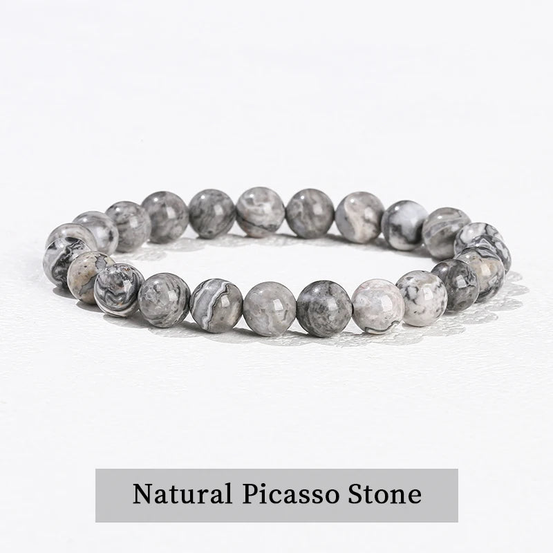 Natural Stone Bead Bracelet – Crystal & Agate Jewelry