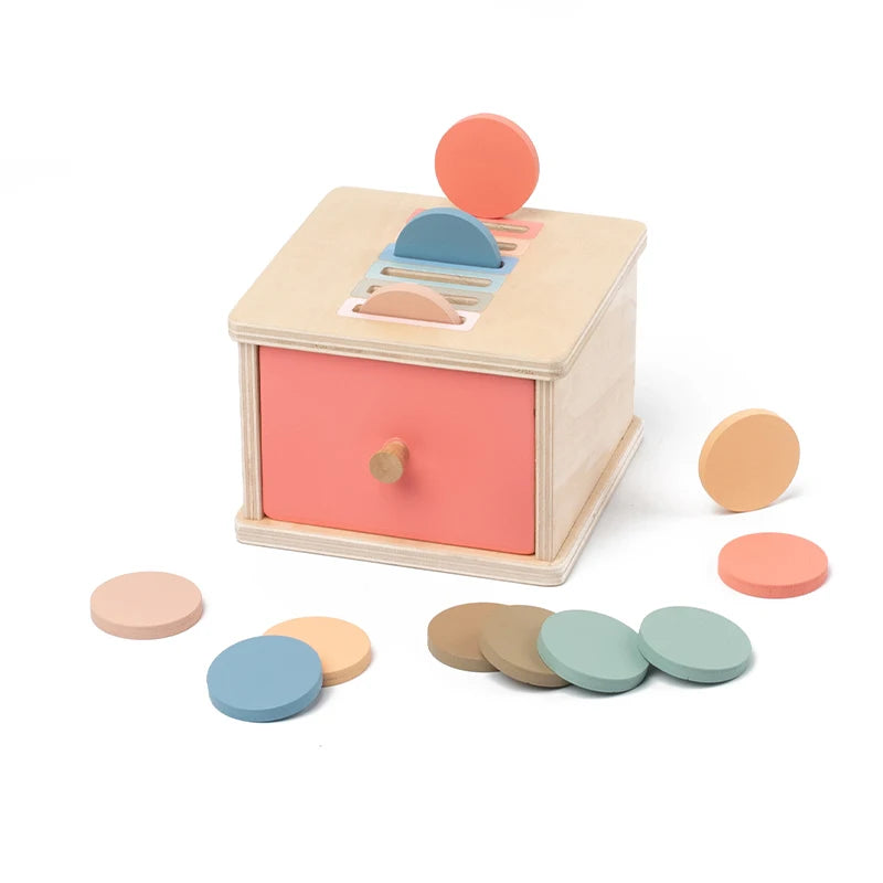 Wooden Shape Sorting Toy – Montessori Color Matching Activity Box