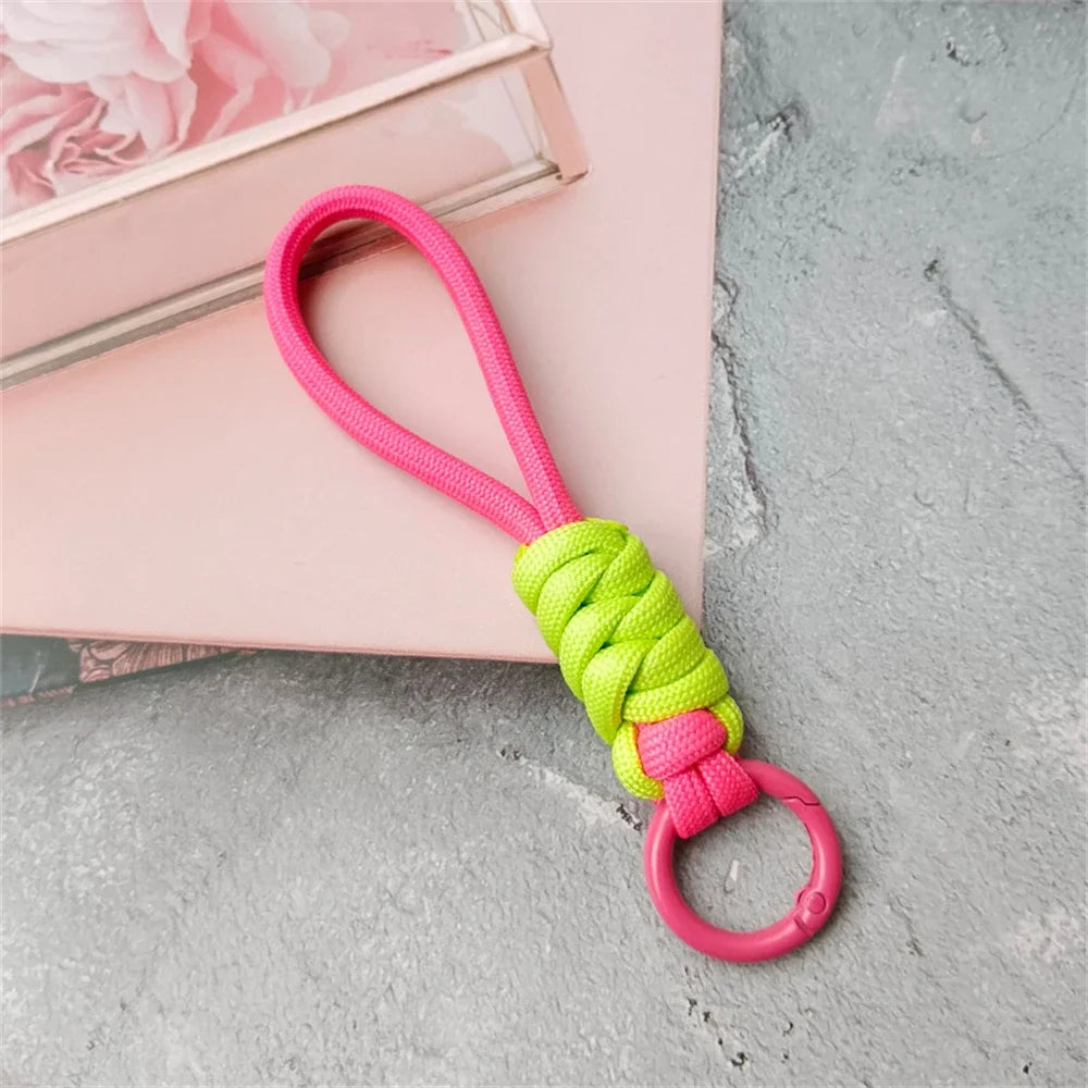 Braided Lanyard Keychain – Colorful Paracord Wrist Strap