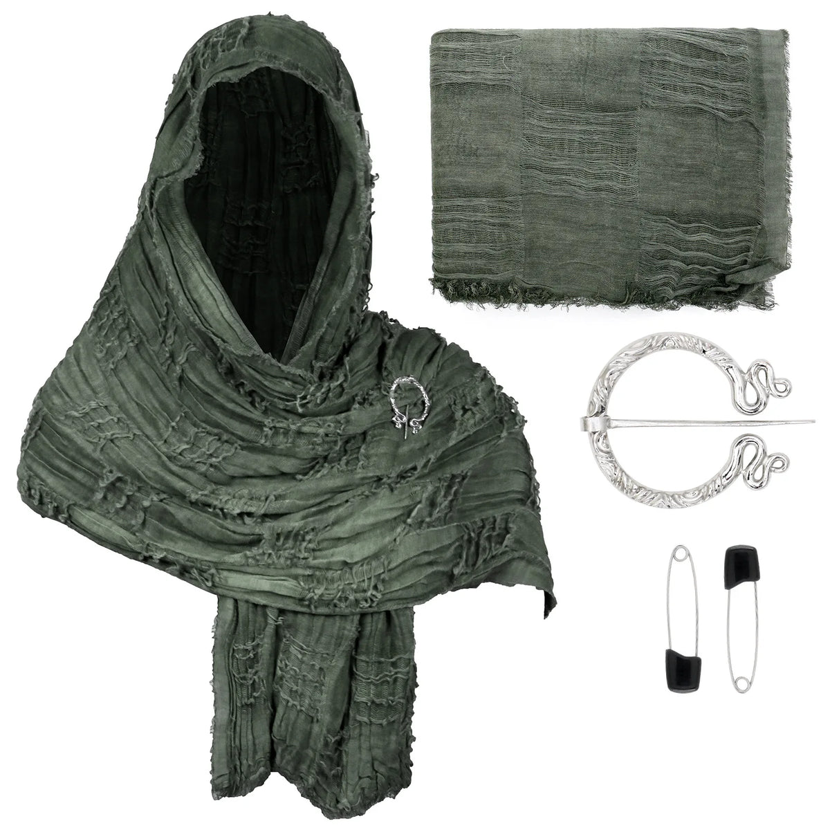 Medieval Hooded Cloak – Renaissance Halloween Costume Scarf