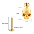 Right Grand ASTM F136 Titanium Skull Tragus Piercing 16G Skeleton Cartilage Helix Stud Earring Gothic Halloween Jewelry