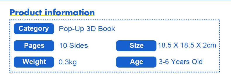 Pop Up Book for Kids – 3D Fairy Tale Bedtime Learning Book