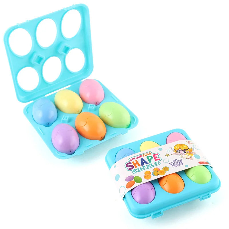 Montessori Matching Eggs 12-Piece Color & Shape Sorting Toy