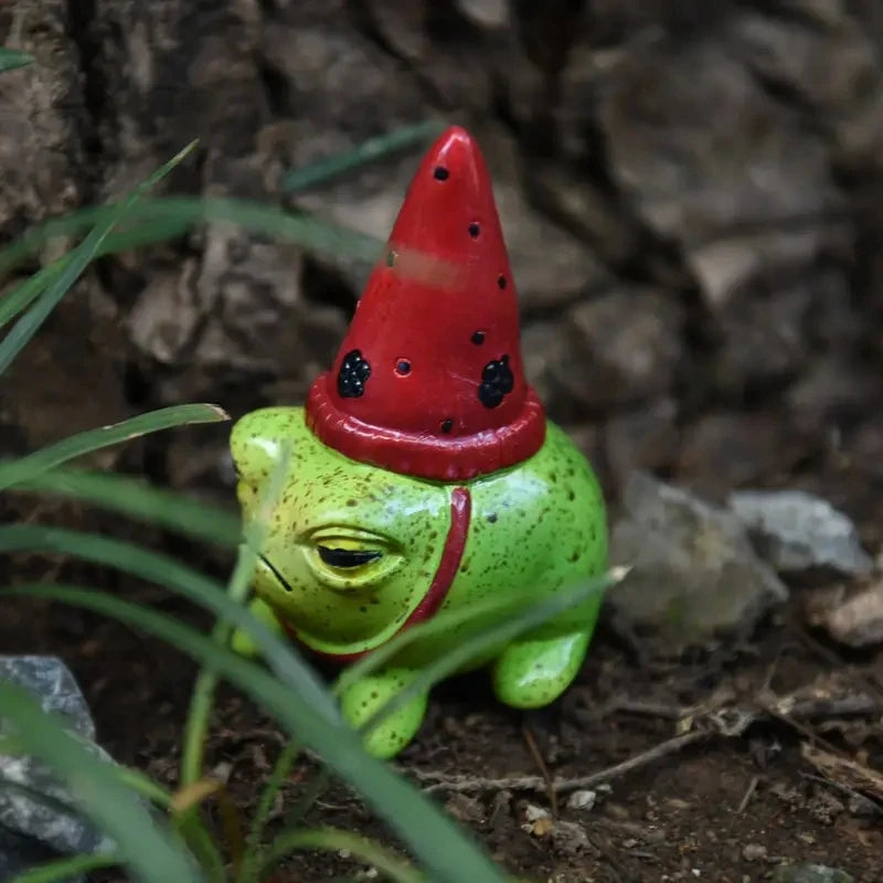 Frog Garden Statue – Cute Ceramic Frog Figurine Decor