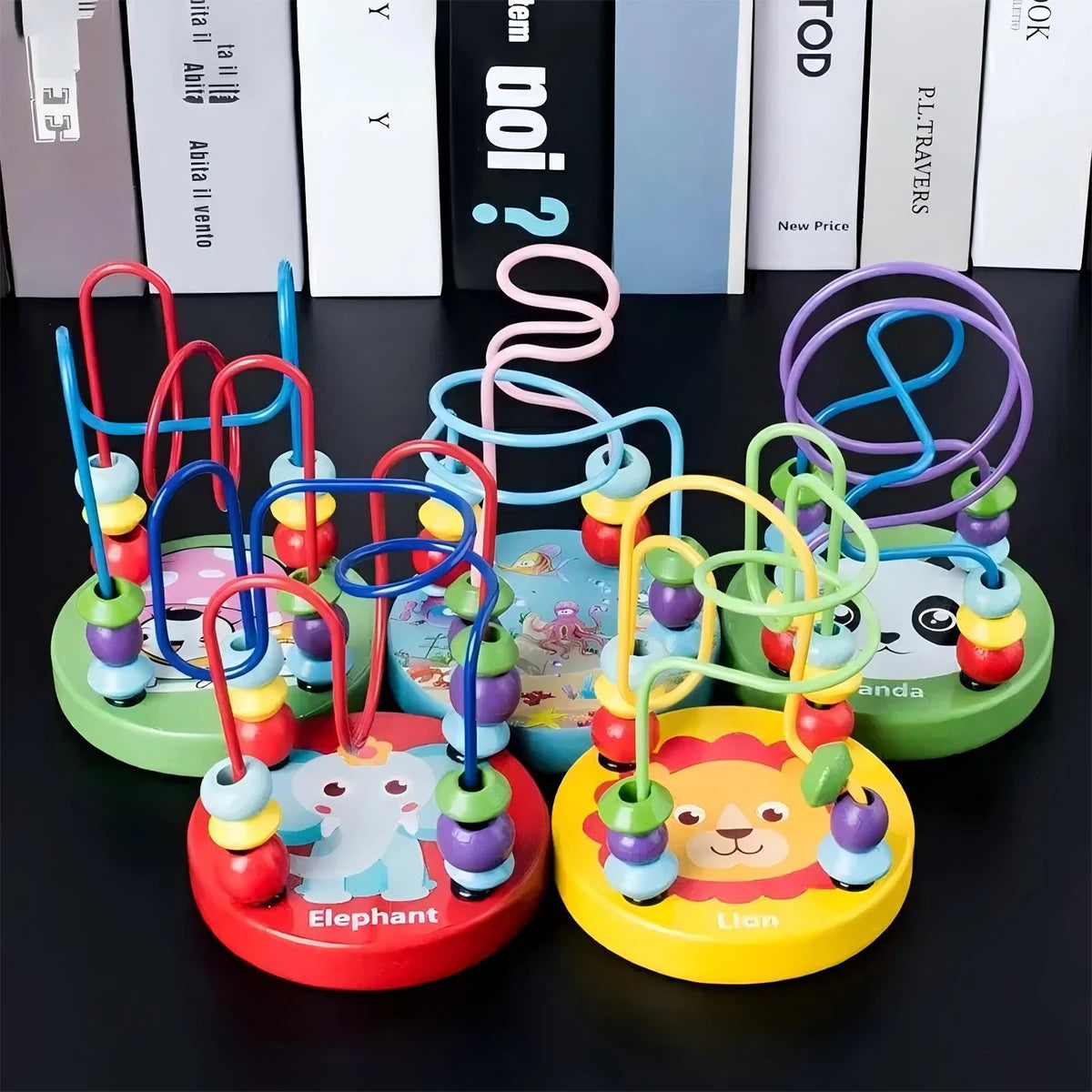 Wooden Bead Maze, Colorful Roller Coaster Toy for Preschool Kids