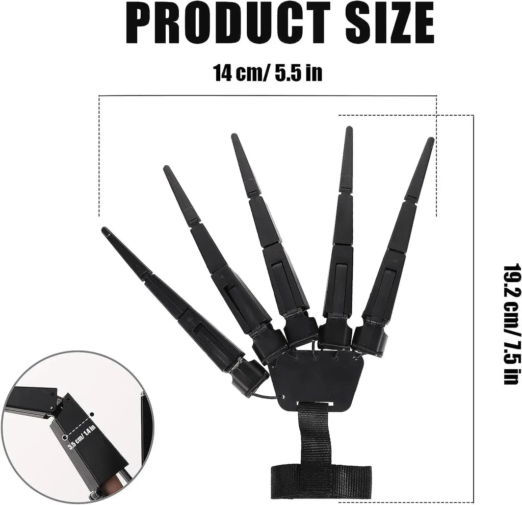 Halloween Skeleton Hand Prop, Articulated Finger Glove for Cosplay