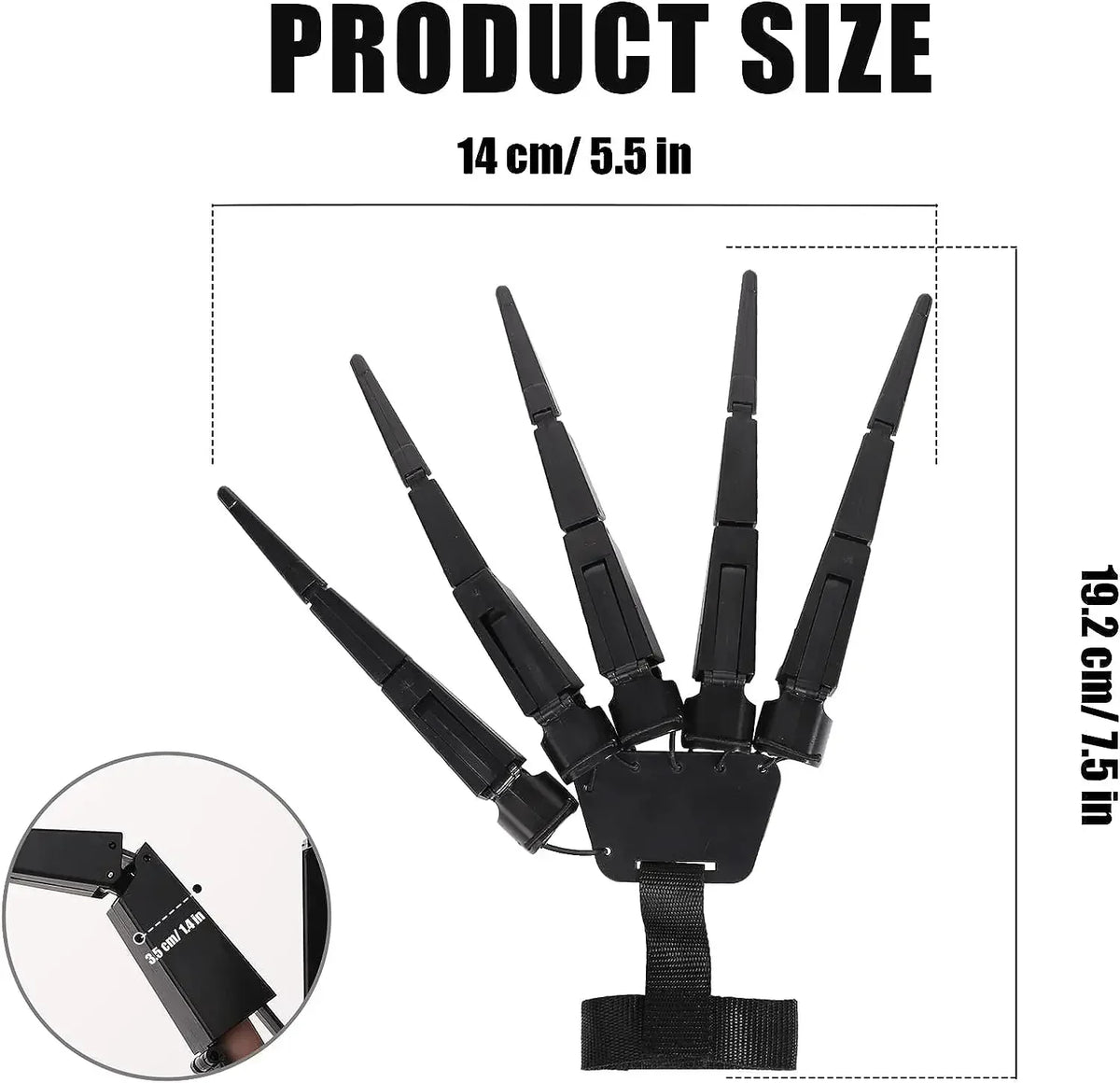 Halloween Skeleton Hand Prop, Articulated Finger Glove for Cosplay