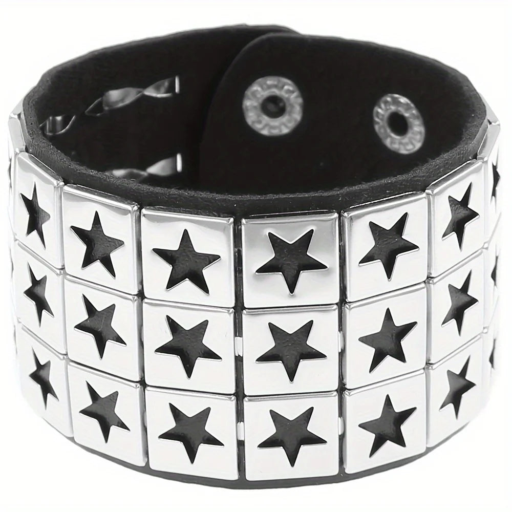 Gothic Punk Bracelet Multi Chain Leather Street Style Jewelry