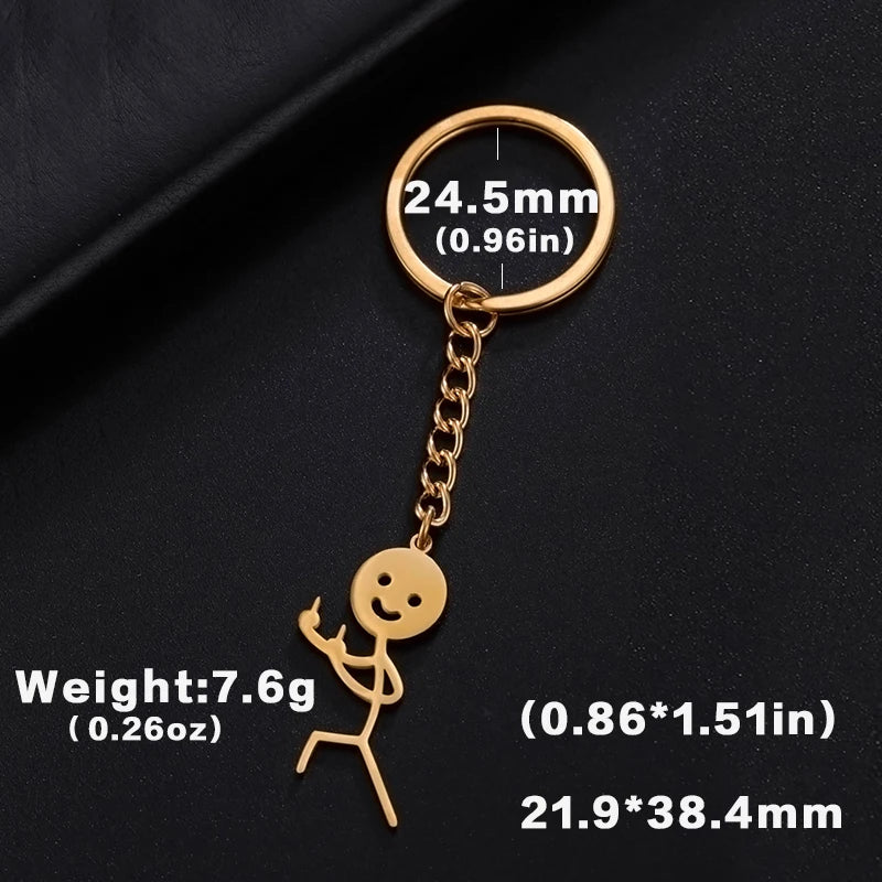 Middle Finger Keychain Stainless Steel