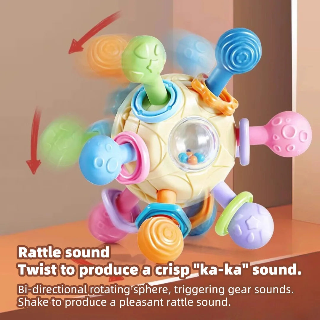 Baby Grasping Ball – 3-in-1 Silicone Teether & Rattle Toy