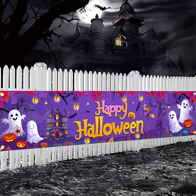 Halloween Pumpkin Banner – Ghost Party & Outdoor Decorations