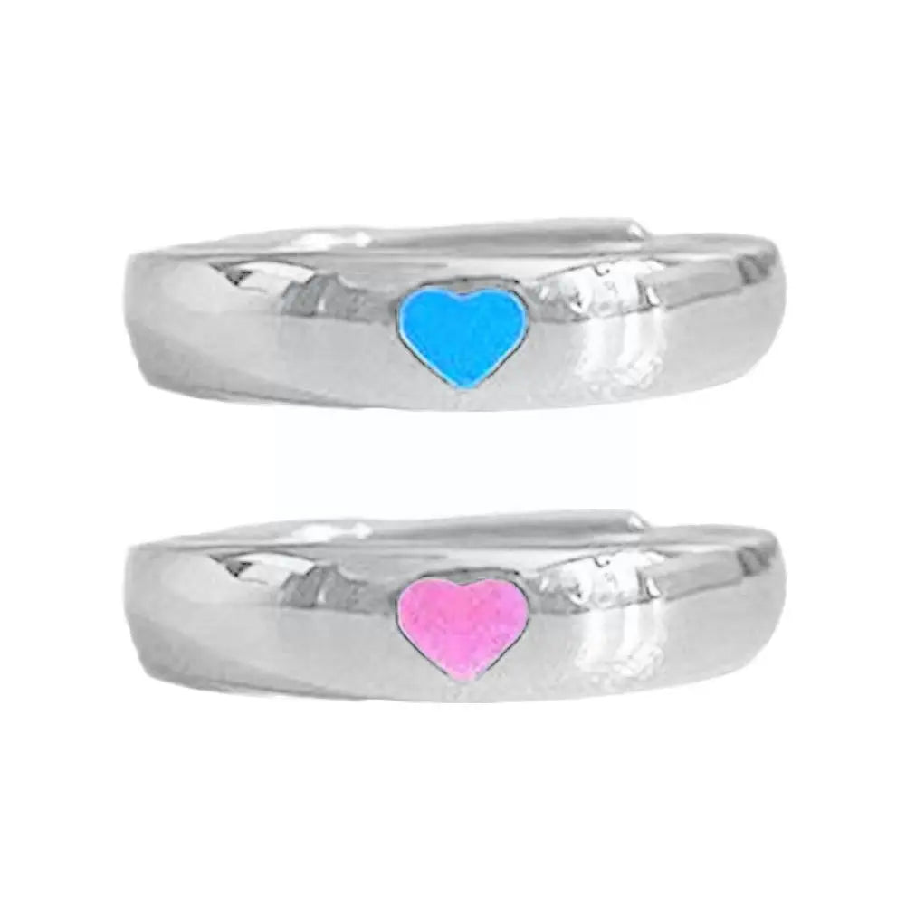 Glow in the Dark Ring – Adjustable Luminous Heart Couple Ring