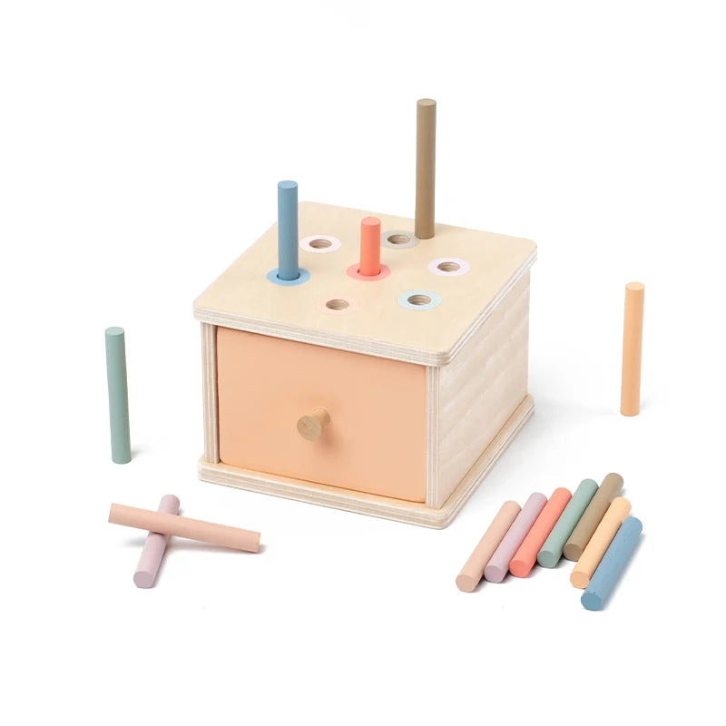 Wooden Shape Sorting Toy – Montessori Color Matching Activity Box