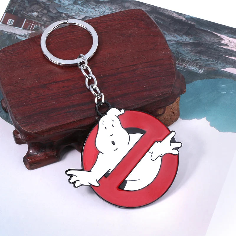 White Ghost Keychain – Halloween Metal Backpack Accessory