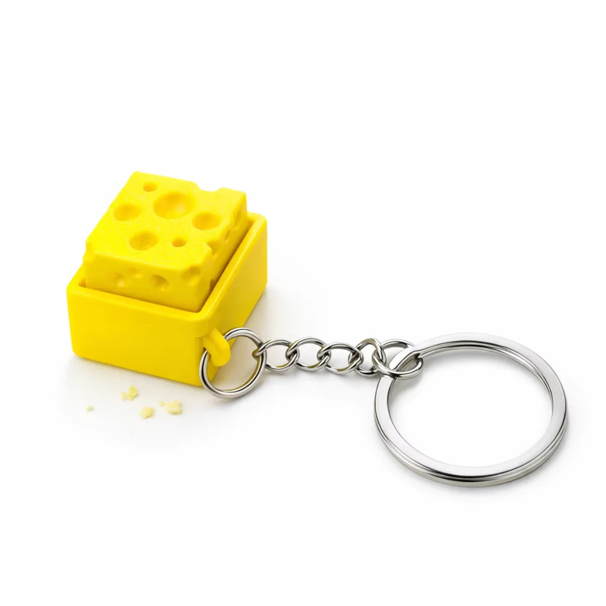 Mini Cheese Keychain Fidget – Clicker Stress Relief Keycap