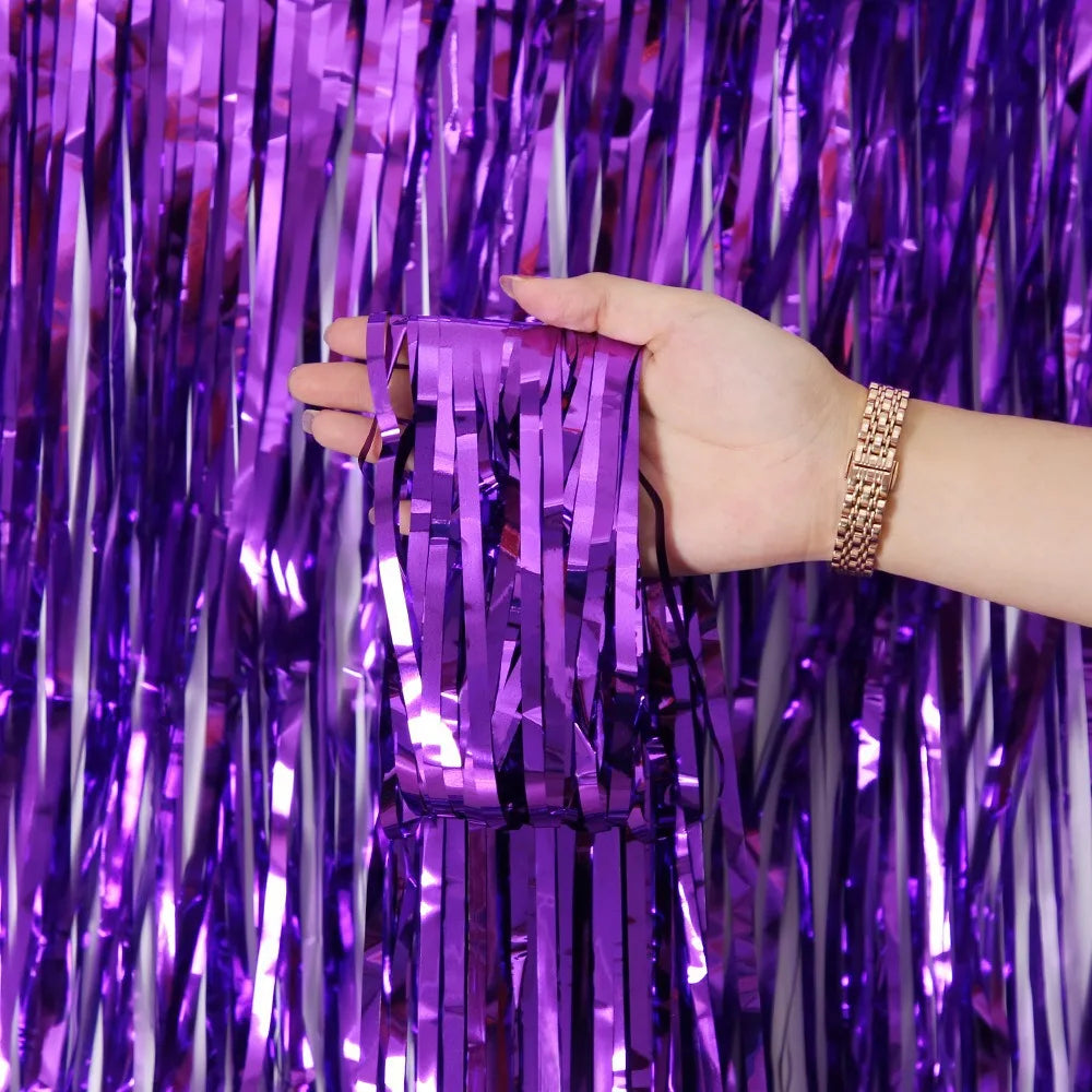 Metallic Foil Fringe Curtain – 1×2M Party Backdrop