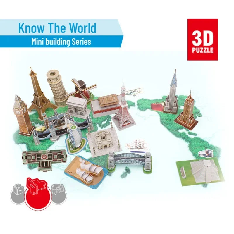 3D Architectural Puzzle Landmark Paper Building Model for Kids