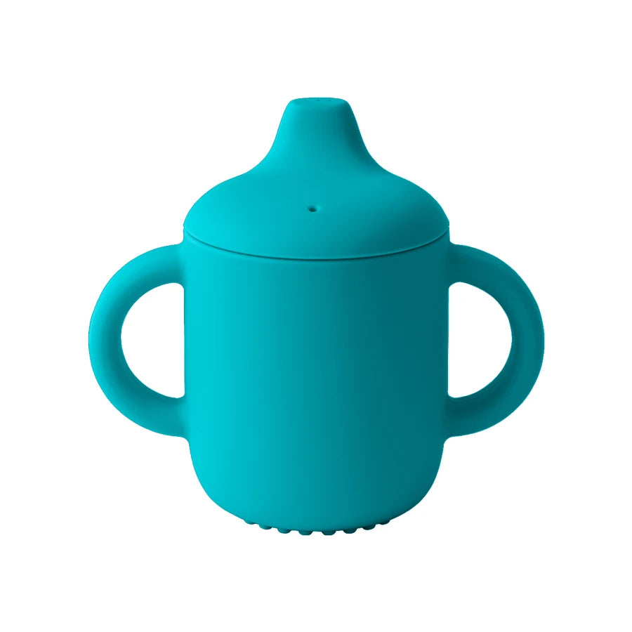 Silicone Baby Training Cup with Handle – 180ml Infant Drinking Cup