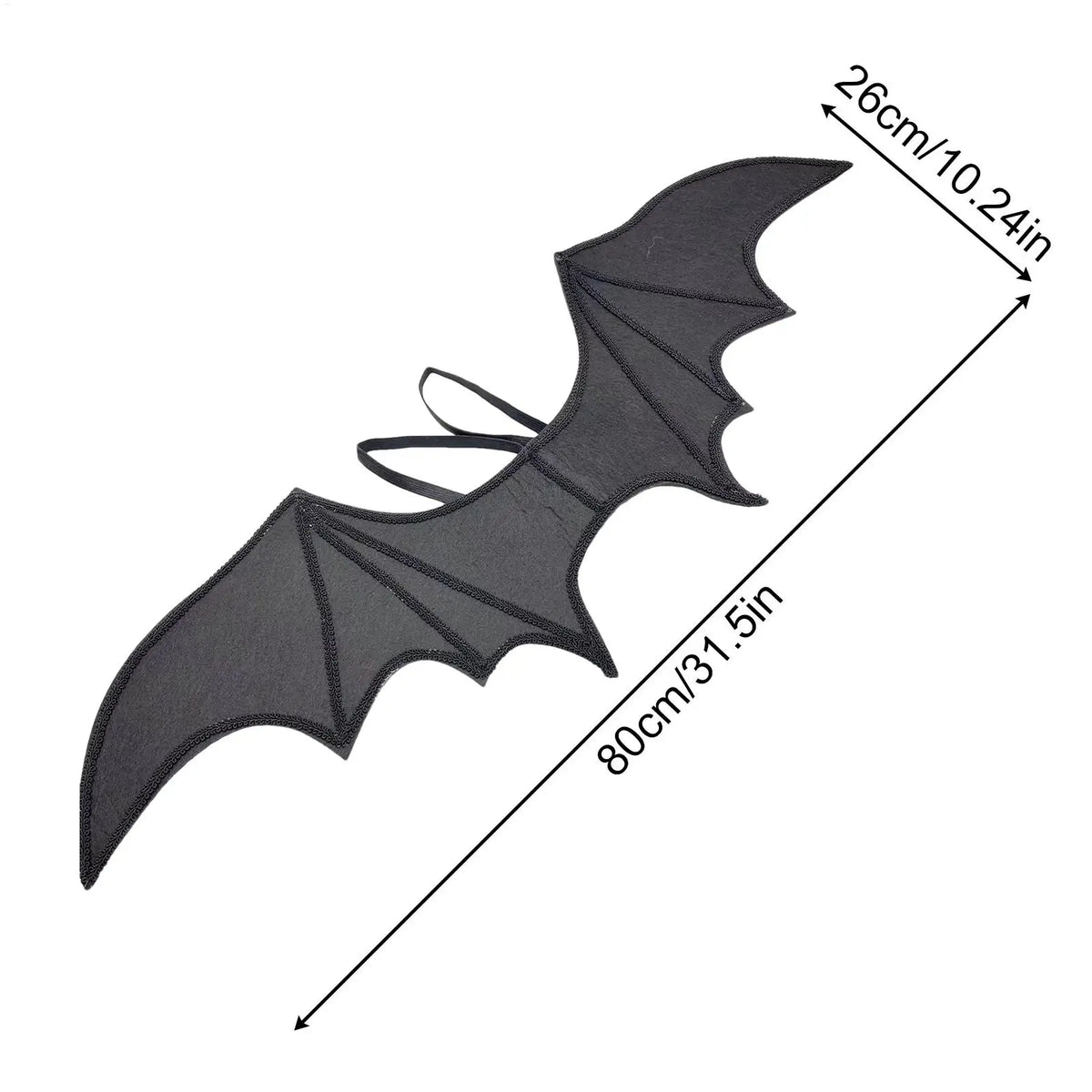 Black Bat Wings Costume Halloween Cosplay Accessory 80x26cm