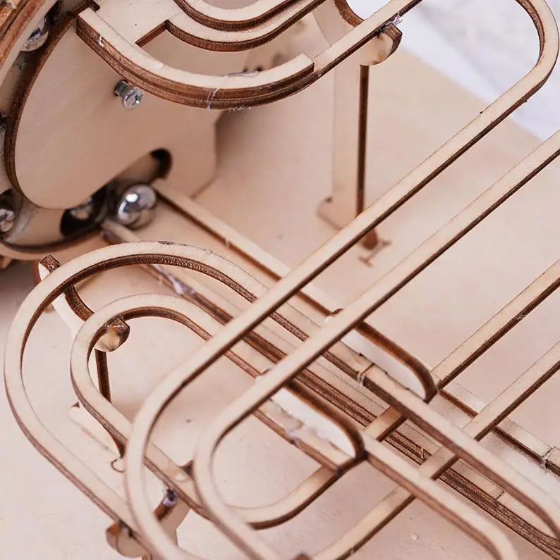 3D Wooden Puzzle Marble Run – Mechanical Model Building Kit