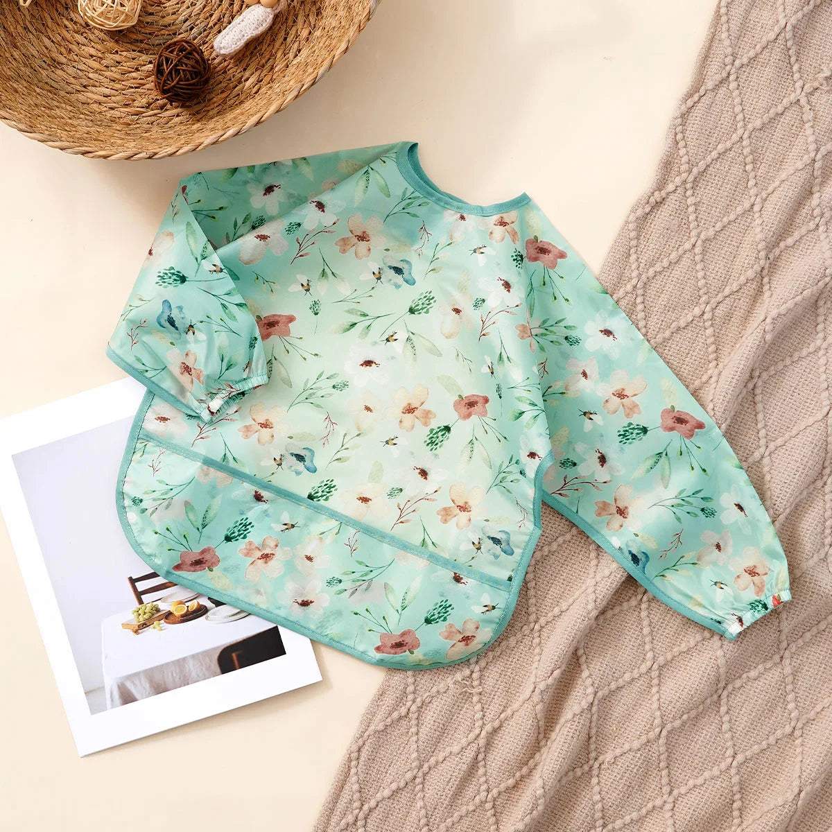 Long Sleeve Baby Bib – Waterproof Washable Feeding Bib for Toddlers