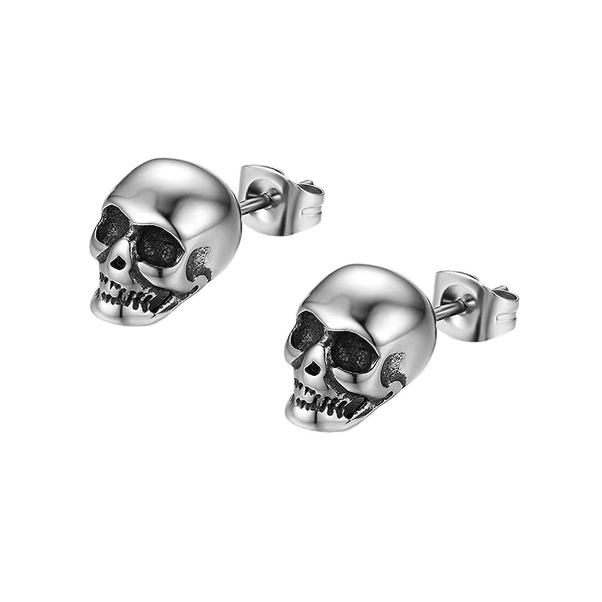 Design Stainless Steel Skull Drop Earrings For Women Men Fashion Gothic Street Hip Hop Ear Jewelry Pendant Cool Stud Earrings