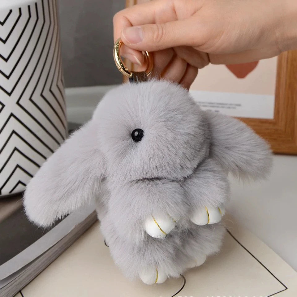 Rabbit Fur Keychain