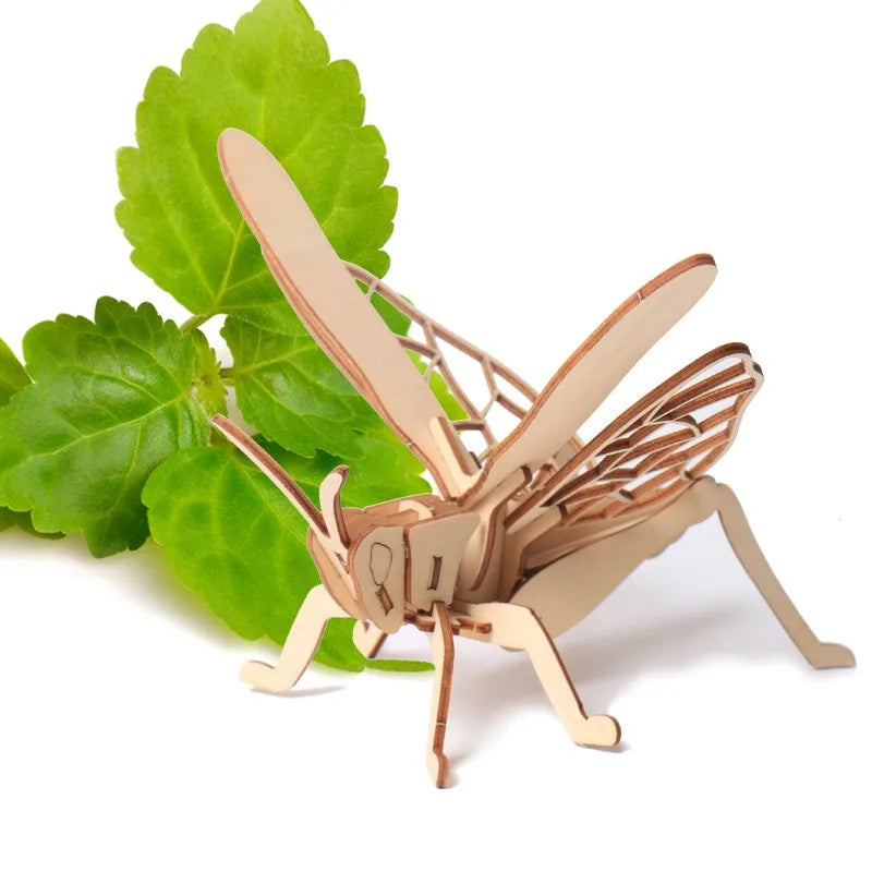 Wooden Insect Puzzle 3D Animal Assembly Educational Toy