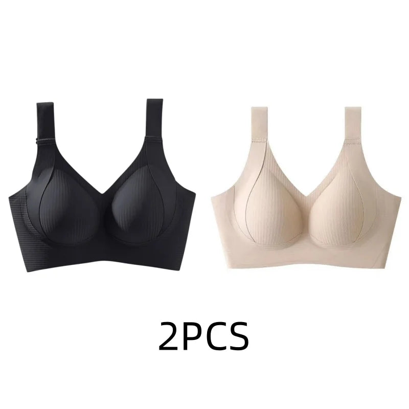 1/2PCS Women's Seamless Underwear, Thin Style, Large Breasts, Small Breasts, No Wires, Pull-up And Anti-sagging Large Size Bra