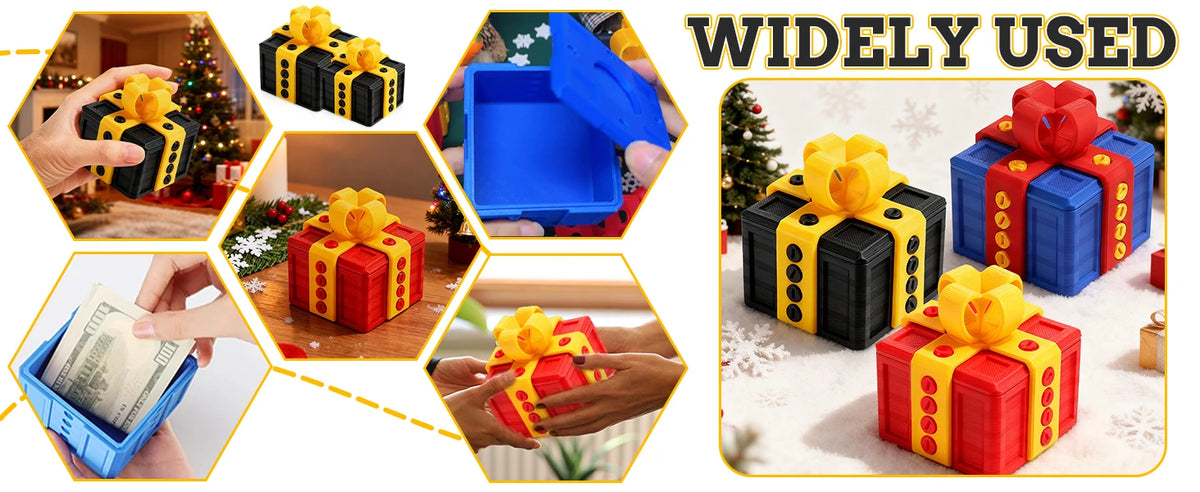 Screw Puzzle Gift Box, 3.15 Inch Money Puzzle Box for Holidays