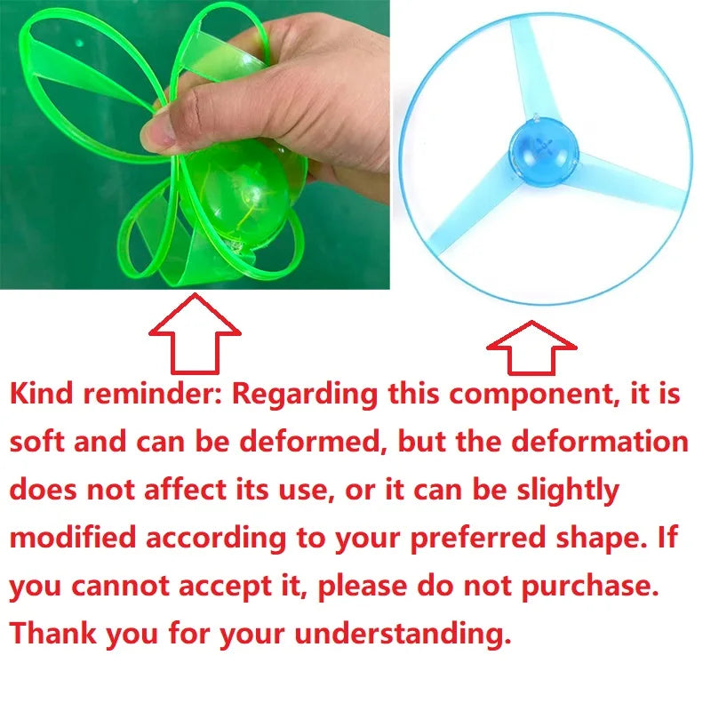 LED Flying Disc Toy Pull String Spinning UFO Outdoor Game