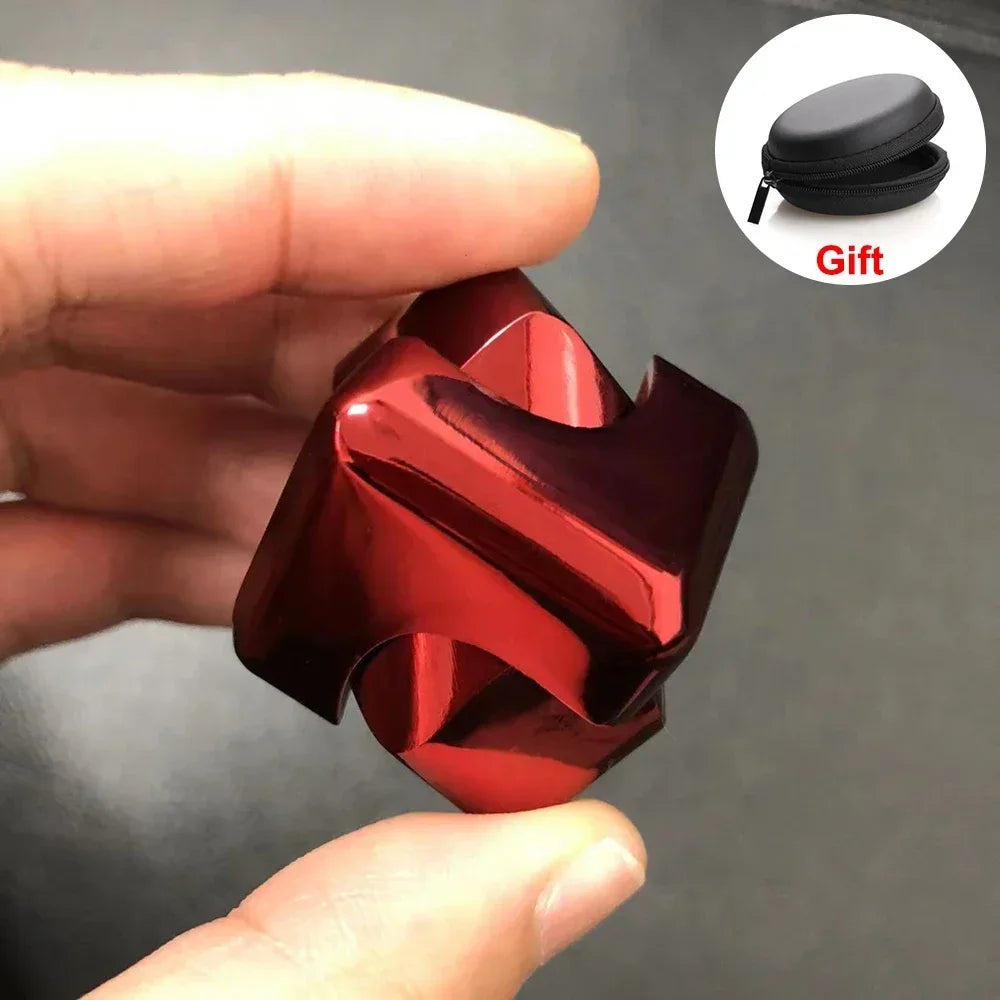 Cube Fidget Spinner – Metal Gyroscope Fingertip Toy for Adults