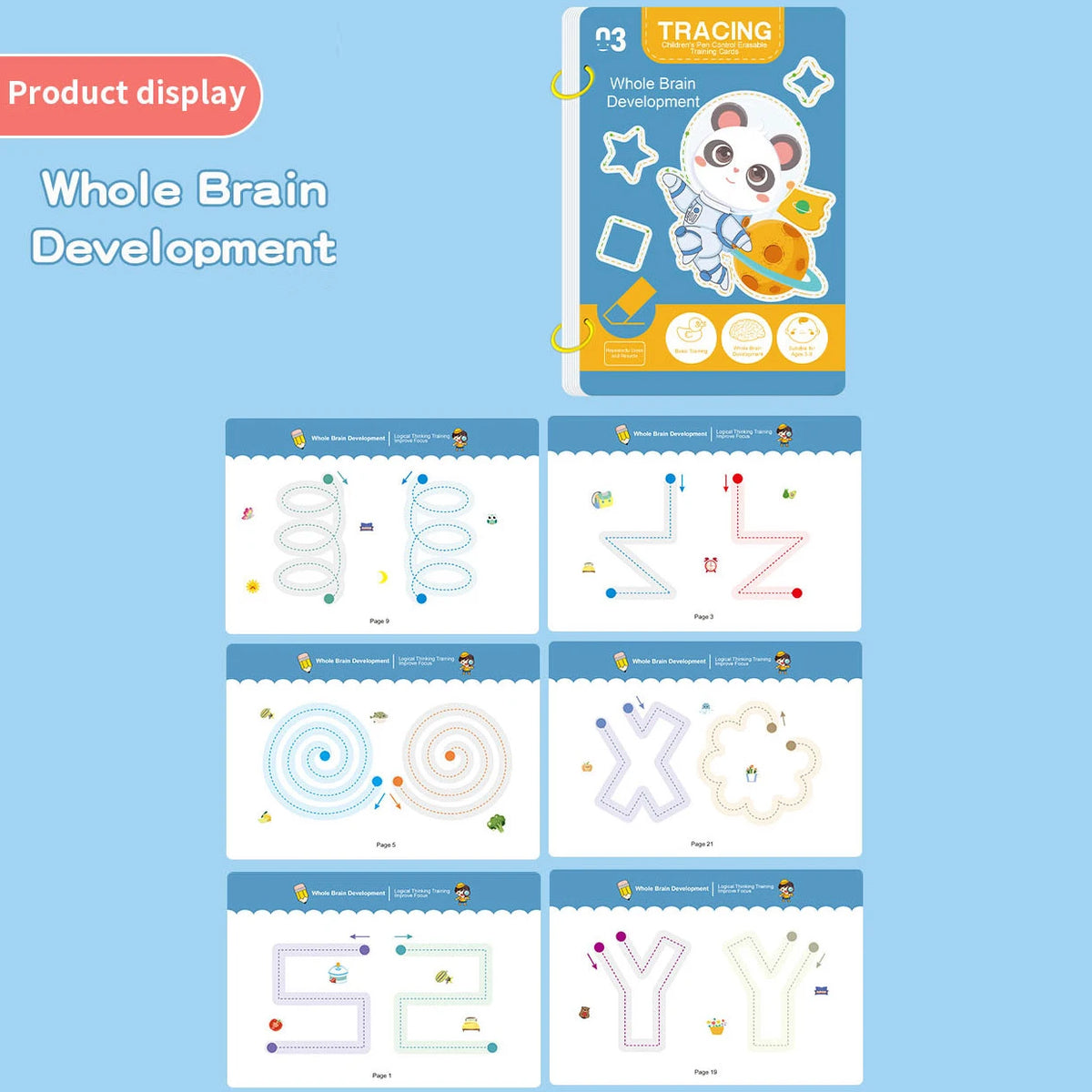 Reusable Tracing Workbook for Kids – Drawing & Writing Practice