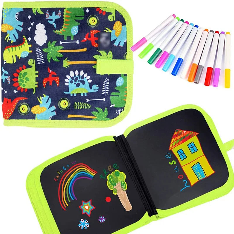Reusable Drawing Book for Kids – Erasable Doodle Pad with Drawing Pens
