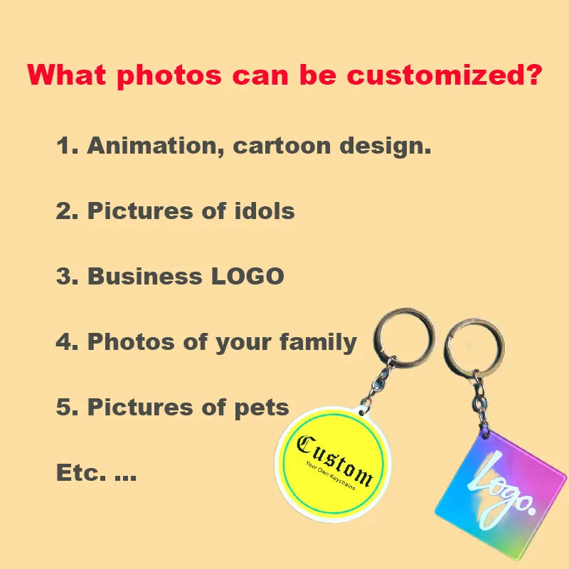 Personalized Acrylic Keychains – Custom Photo & Cartoon Charms