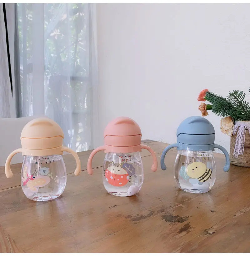 Baby Straw Cup – 350ml Infant Water Cup with Handle