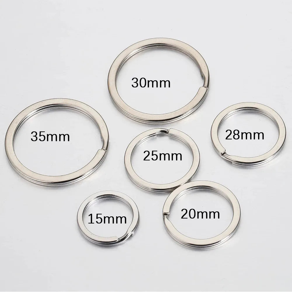 20pcs Stainless Steel Key Rings, Round Split Rings for DIY Keychains