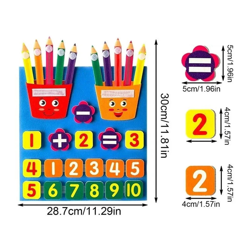 Felt Learning Board, Math Addition & Subtraction Toy