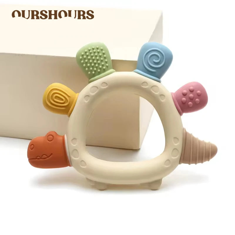 Baby Dinosaur Teething Toy – BPA-Free Silicone Infant Teether