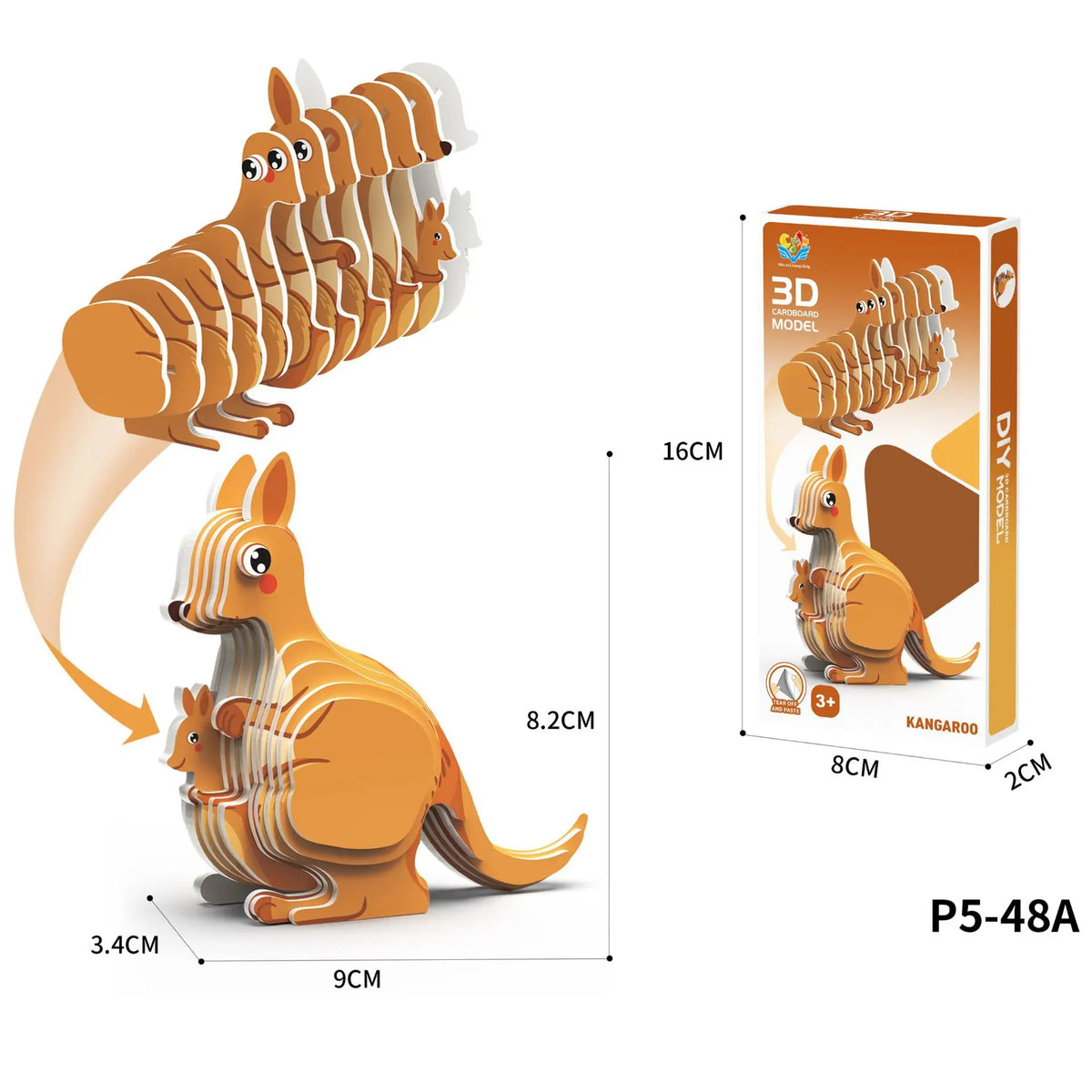 3D Dinosaur Puzzle DIY Paper Animal Model Assembly Toy