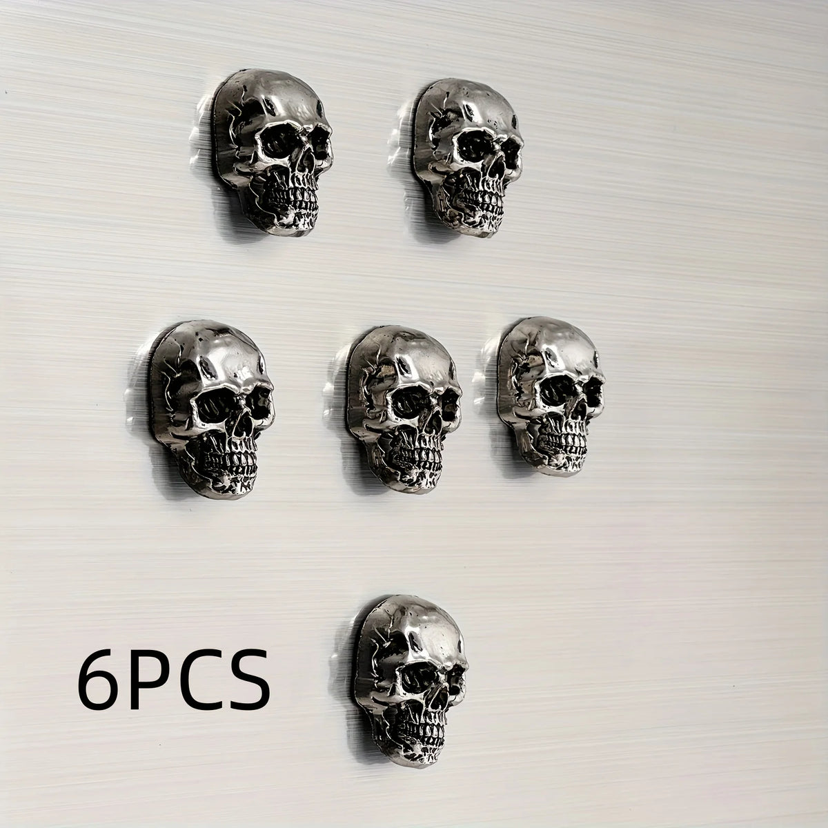 6pcs Gothic Skull Stainless Steel Refrigerator Magnets The Hymn to the Sun" Sheet Music Design, Dark & Elegant Decor for Adults