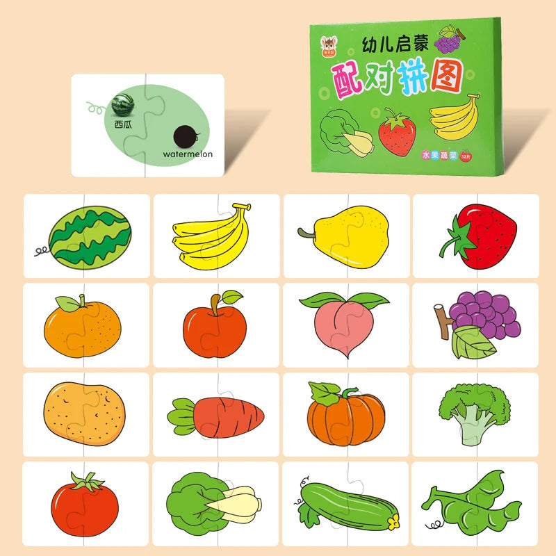 Montessori Toddler Puzzle – Wooden Animal Jigsaw Game
