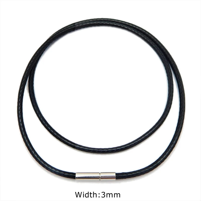 Braided Leather Necklace Cord – Waxed Rope with Clasp
