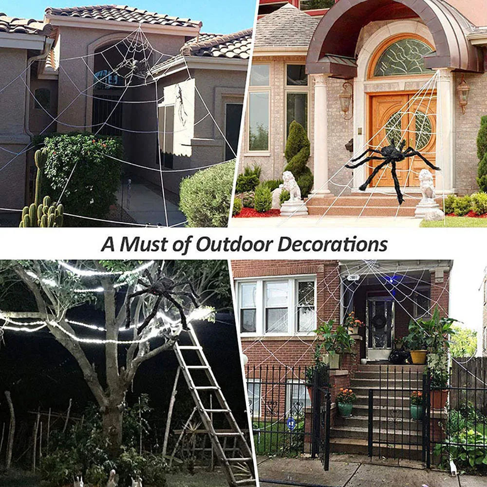 Halloween Spider Web – 5m Large Web Decoration for Haunted Houses