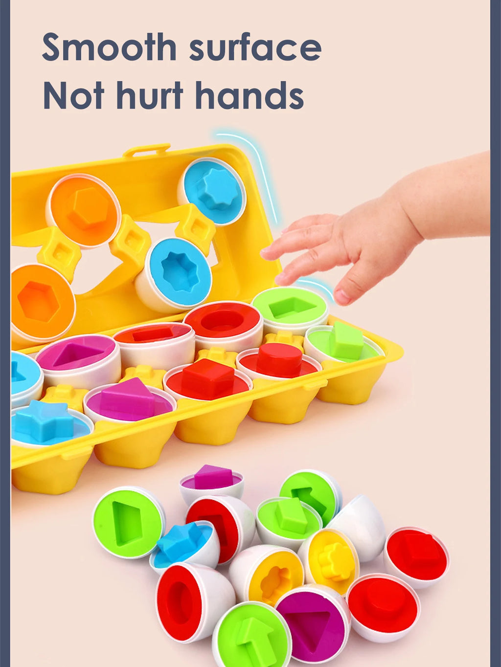 Egg Shape Matching Toy for Toddlers – 6-Piece Color & Shape Game
