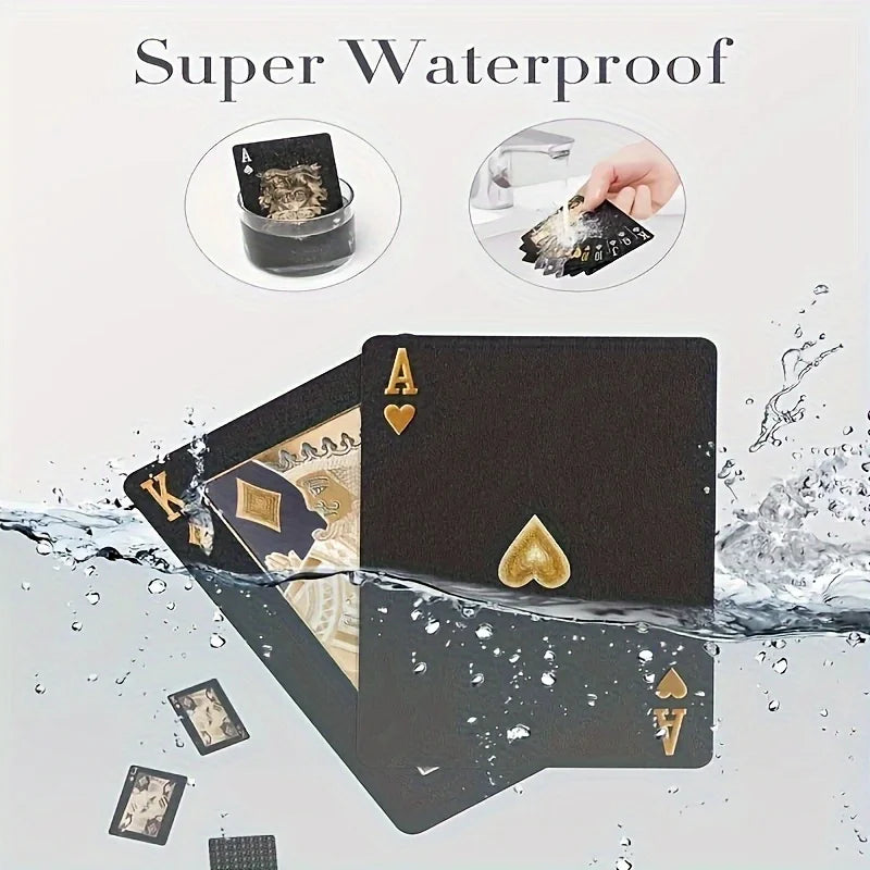 Waterproof Playing Cards – Black Gold Deck for Games & Gifting